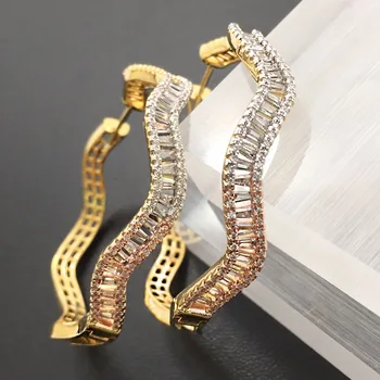 

Vanifin Fashion Jewelry Distinctive Geometry circle Big Ear Loops Micro Plated Wedding Party Earrings Bridal Daily Best Gift