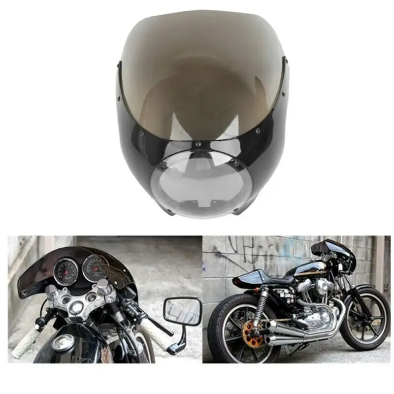 Мотоциклетная фара 5 3/4 &quotCafe Racer обтекатель лобовое стекло для Harley Sportster|Козырьки