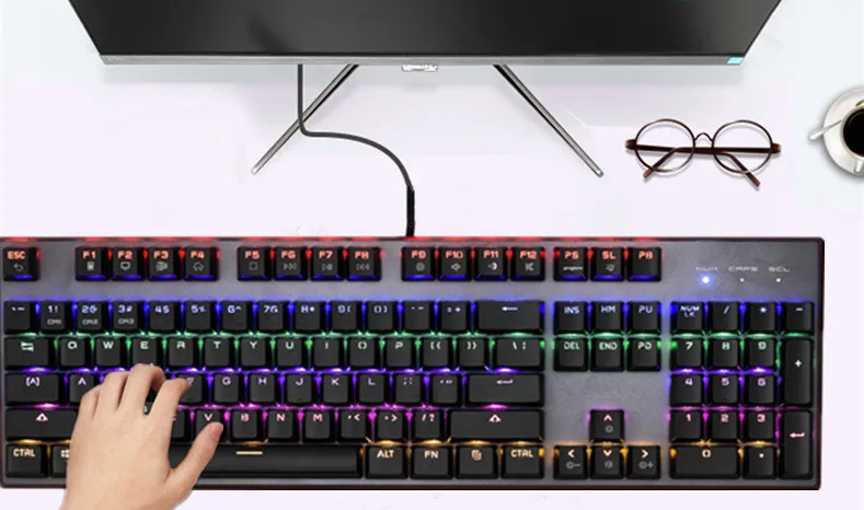 

104 Key Really Mechanical Keyboard Really 16.8 Million-Color RGB Full Key No Red Software Macro Drive