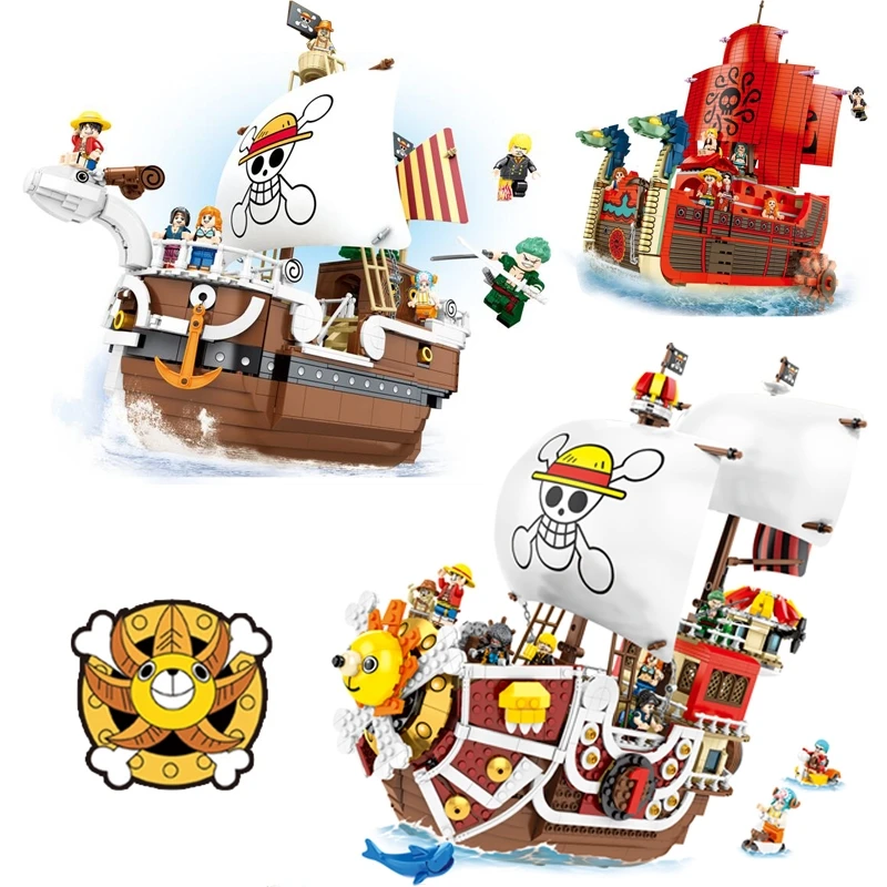 1048PCS ONE PIECE ☠️ Going Merry ~ Luffy & Straw Pirates Ship ~ Building Blocks 