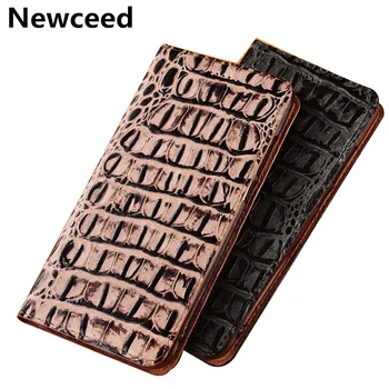 

Crocodile Pattern Genuine Leather Flip Phone Case Card Slot Holder For ViVO Y70S Flip Case For ViVO V19/ViVO V17 Phone Bag Cover