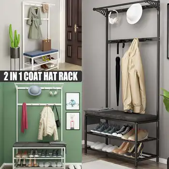 

Multi-function Coat Rack Bedroom Hanging Clothes Rack Floor Standing Shoe Storage Hat Bag Coat Rack Clothes Hanger Holder