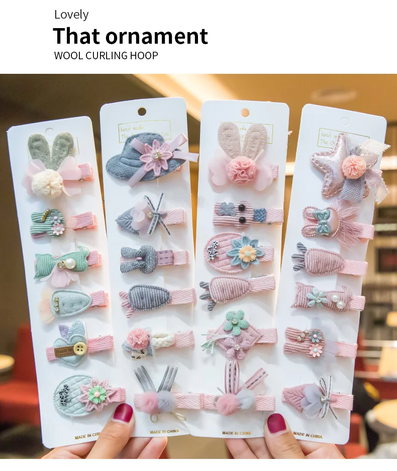 Baby Accessories luxury	 Kawaii Cartoon Princess Children Hairpins Set Girls Kids Flower Hair Clips Pin Accessories Barrettes Hairclip Headdress Headwear accessoriesdoll baby accessories