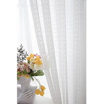

White Jacquard Luxury Tulle Window Curtain for Living room Modern Sheer Voile Curtains for Bedroom Kitchen Window Treatment