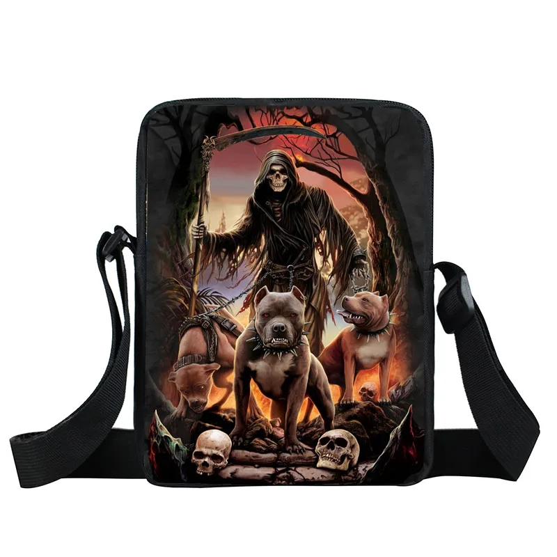 Темно-готический мешок для мальчиков и девочек, мини-сумка-мессенджер, женские сумки в стиле панк, Подростковая сумка на плечо с черепом, сумки через плечо для мужчин - Цвет: XKB KL11