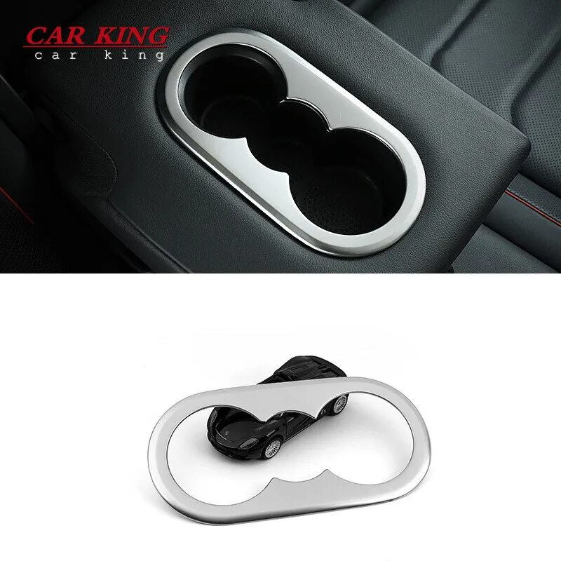 

For Volkswagen VW Tiguan MK2 2017-2021 Interior Mouldings Rear Seat Armrest Water Cup Holder Panel Trim Cover Accessories 1pcs