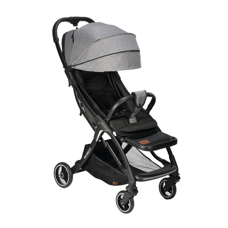 Cloth Gray Новая Автомобильная складная коробка для Детские коляски с светодиодный Предупреждение легкий Чехол из резины кожи прогулочная коляска для путешествий Автоматический складной Детские коляски s - Цвет: Cloth Gray