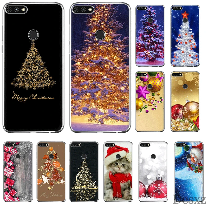 

Mobile Phone Case For Huawei Honor View 20 Lite Pro 6A 6C 7A 8 8X 8 9 9X 10 Play Hard Cover Snow Christmas Ball New Year Gift