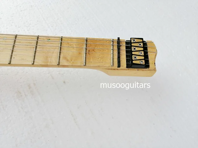 Musoo бренд fanned fret электрогитара без головки грифа с тремоло