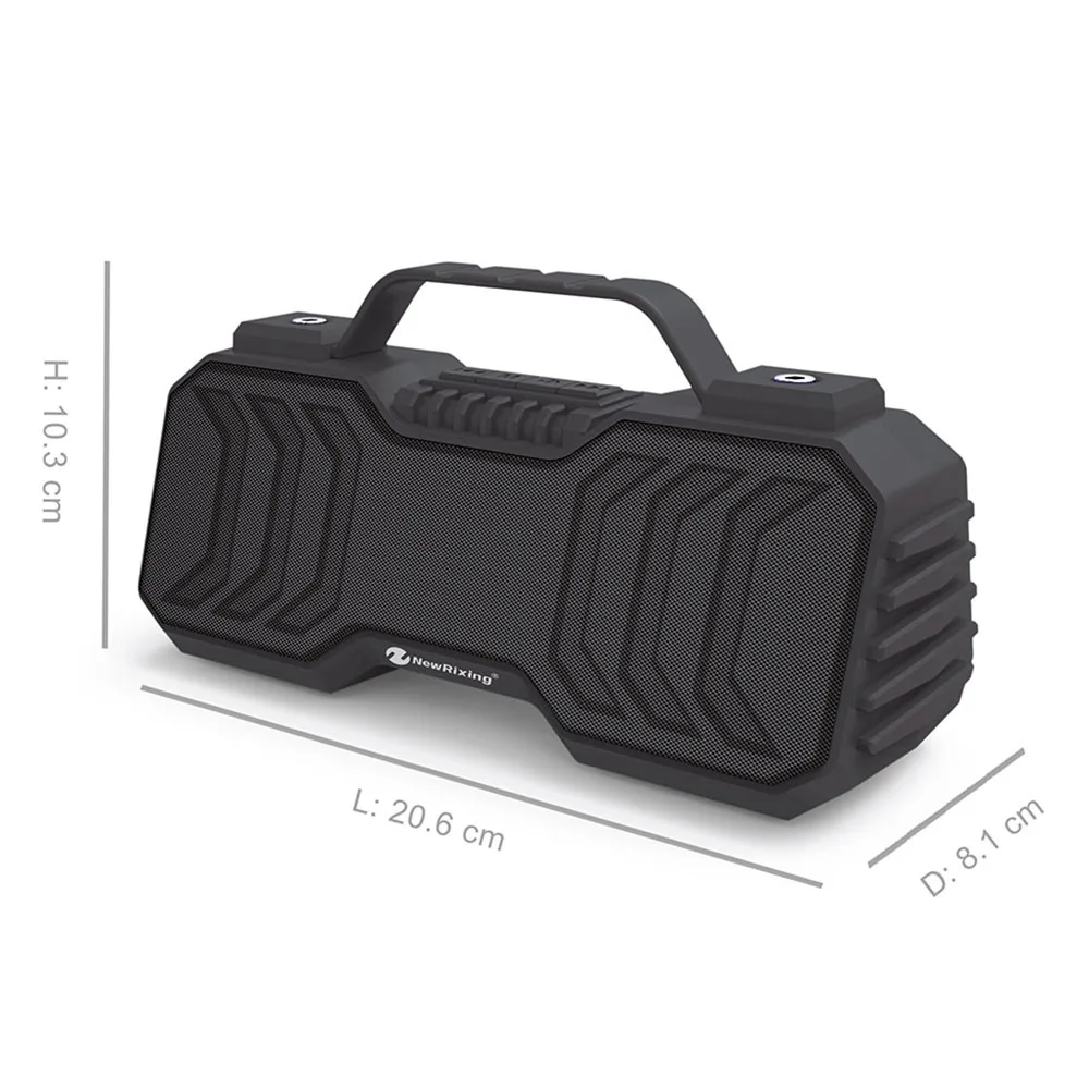 NewRixing NR-2029 Bluetooth динамик BT 5,0 стерео звуковая коробка с микрофоном портативные уличные динамики Поддержка TF карты fm-радио Aux вход