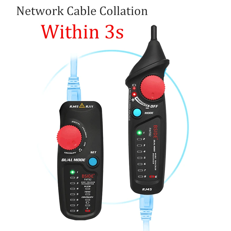 BSIDE. Network Cable Tracker Wire Tester FWT82/81 Professional RJ45/11 Telephone Toner Ethernet LAN Tracer Detector Line Finder 4