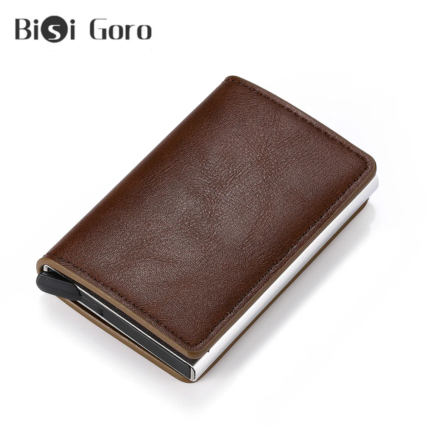 BISI GORO мужские и женские RFID кошельки безопасности для кредитных карт алюминиевая коробка всплывающий Повседневный тонкий чехол для ID карт для дропшиппинг