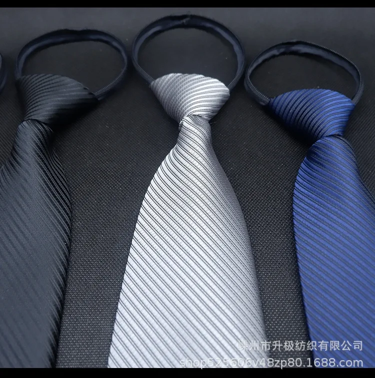 New Style Light Lazy Tie 5 Cm Trend Casual Korean-style Narrow Version of Pull Peels Lazy Zipper Tie Men's
