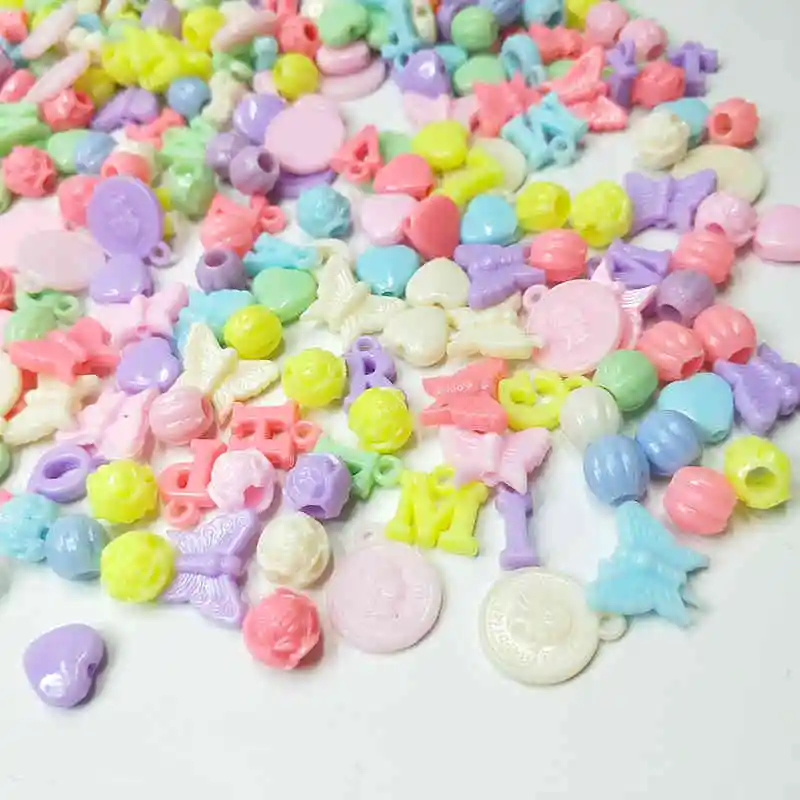 Resin Borax Hl 100pcs/lot Have Hole Handmade Acrylic Beads Diy Accessories Mix Colors Bead Loose To Jewelry Bracelet Makingreal