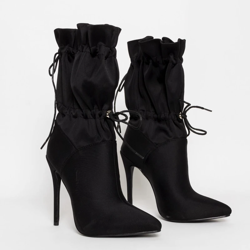 

2019 Spring/Autumn New High Heels 11cm Stilettos Fashion Camouflage Ankle Boots Shoes Woman Lace Up Sexy Night Club Boots Chic