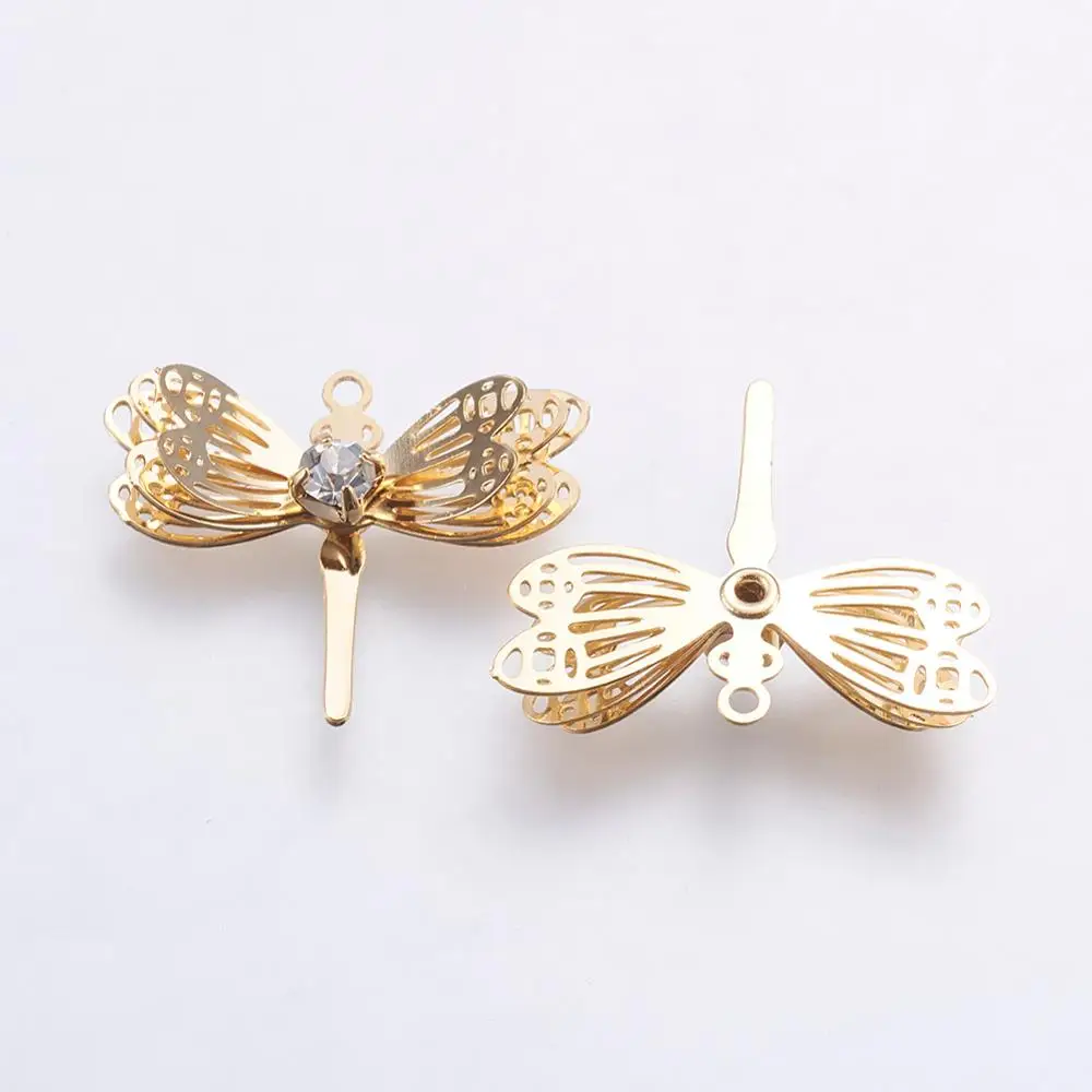 40pcs Electroplated Brass  Butterfly Dragonfly Pendants for Jewelry DIY Making Findings 13x20x5mm 18x22x4mm