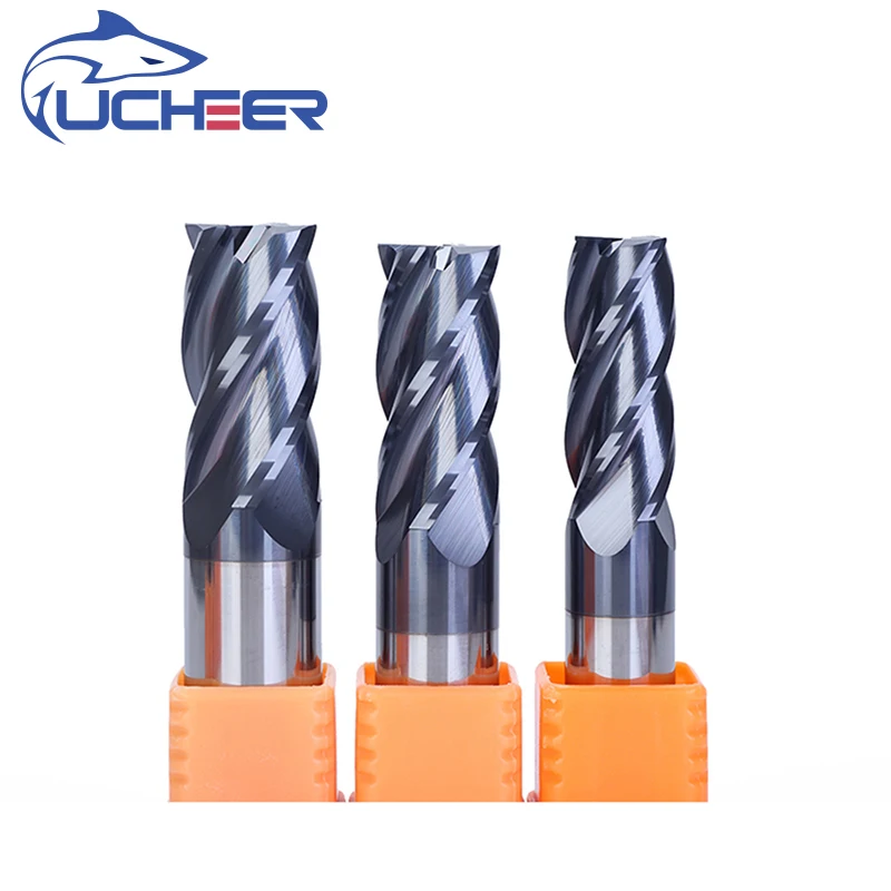 

UCHEER Discount Price Cutting HRC45 4 Flute 4mm CNC tools Alloy Carbide Milling Tungsten Steel Cutter End Mill