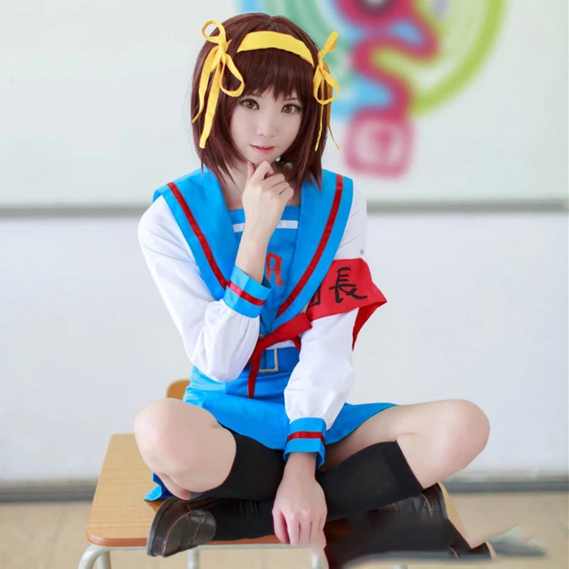 The Melancholy of Haruhi Suzumiya-Inspired Haruhi Suzumiya School Uniform Costume for Women (Unofficial)