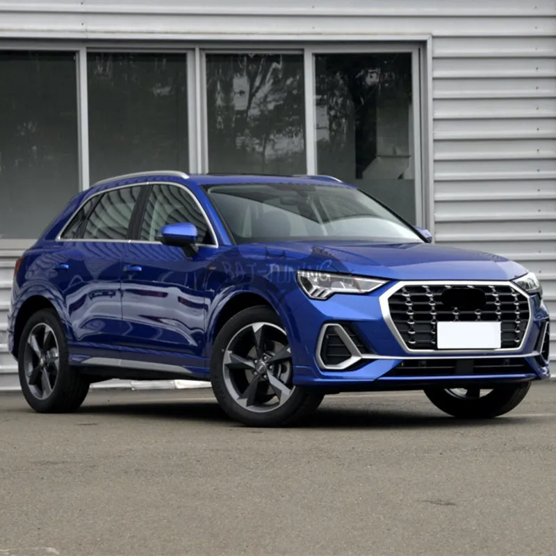 Алмазная стильная решетка ABS для Audi Q3- черный/хром передний бампер спортивное издание гоночная решетка с Европейским держателем пластины