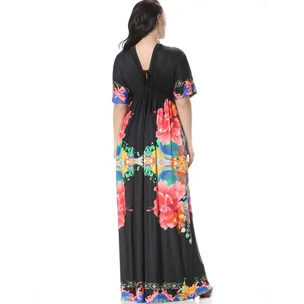 Длинное Макси женское платье 5XL 6XL размера плюс летние платья большого одежда 3xl 4xl