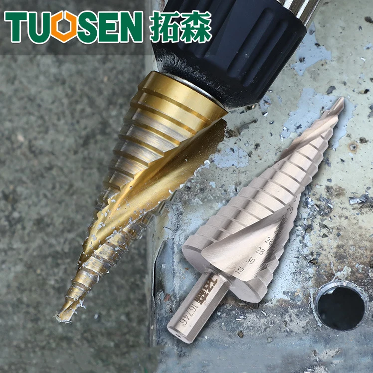 

HSS Titanium Step Drill Bit 4-12/4-20/4-25/4-32mm Step Cone Cutting Tools Steel Woodworking Metal Drilling Set High Speed Steel