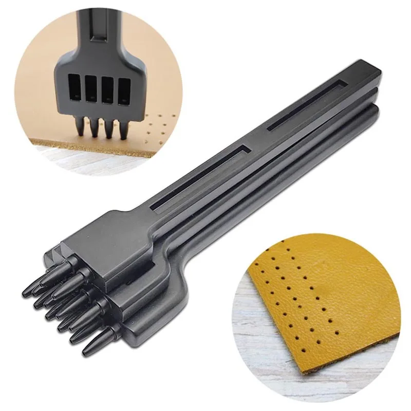 1pc 4/5/6mm Spacing Punch Tool For Leather Hole Punches Tool Lacing Stitching Sewing DIY Leather Craft Tools 2/4/6 Prong Cutter