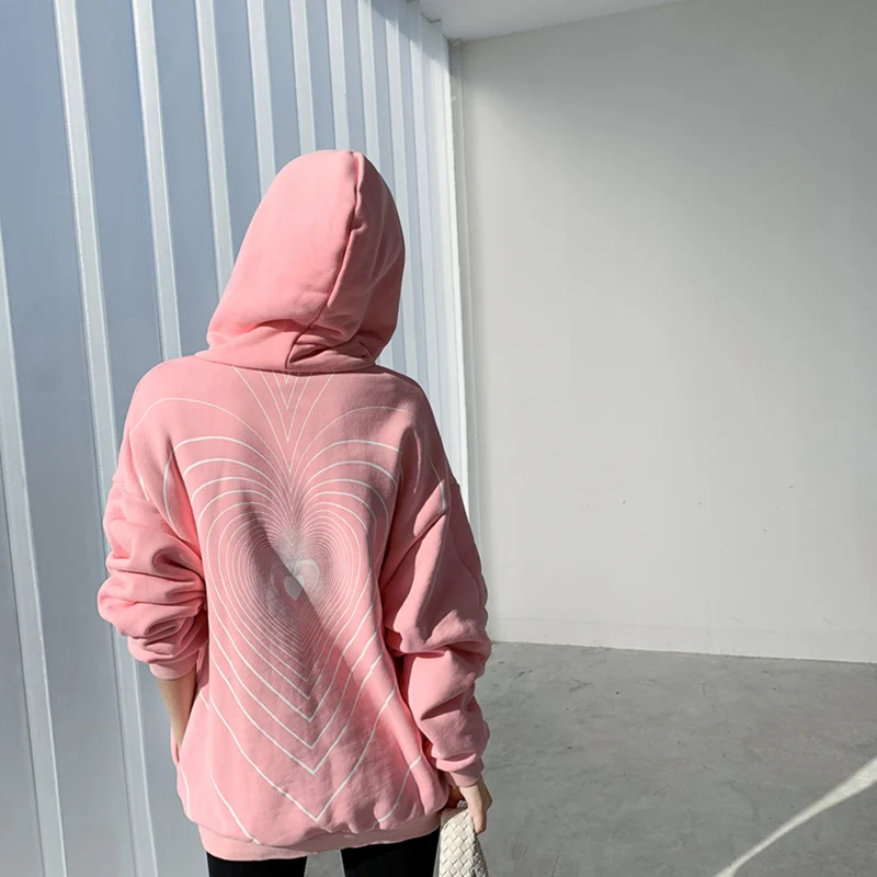 翌日配送可 美的パーカー女性男性スウェット厚い綿愛プリントルーズ原宿パーカー21春秋のかわいいカップルの服 特売格安 Www Opshub Com