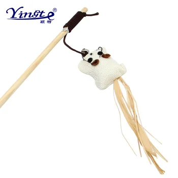 

Pet toys, wooden funny cat stick, long hair, feather rod, bell training stick, mouse, pet interaction, funny cat toy