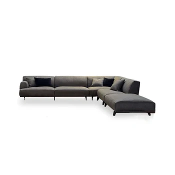 Conjunto de sofás para sala de estar futon, sofá de tela en forma de L, para el norte de Europa