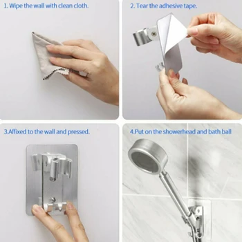 

Adjustable Bathroom Shower Head Holder Stand Aluminum Bracket Clamp Wall Mount