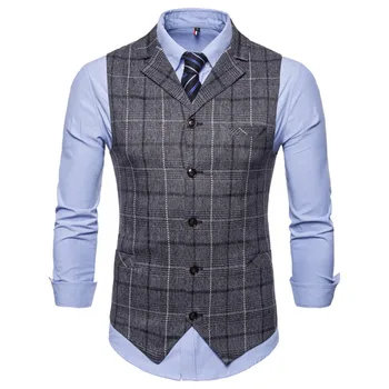 

Spring Autumn New Men's Vest Suit Collar Business Casual Plus Size Vest Jacket Sleeveless Comfortable Vest