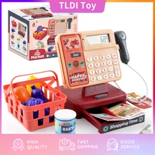

Children's Puzzle Play Toy House Girl Toy Simulation Supermarket Cash Register Electric Multifunctional Parent-Child Toy Gifts
