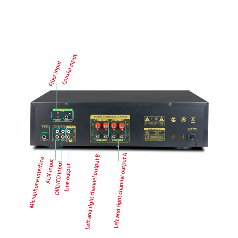 KYYSLB 220 В 400 Вт* 2 QS-Q53 Профессиональный Мощный 5,0 Bluetooth усилитель домашний KTV сабвуфер Hi-Fi Цифровой усилитель для караоке USB