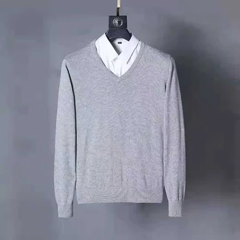 

men small pony V-neck cotton horse sweater autumn winter jersey Jumper hombre pull homme hiver pullover men Knitted sweaters
