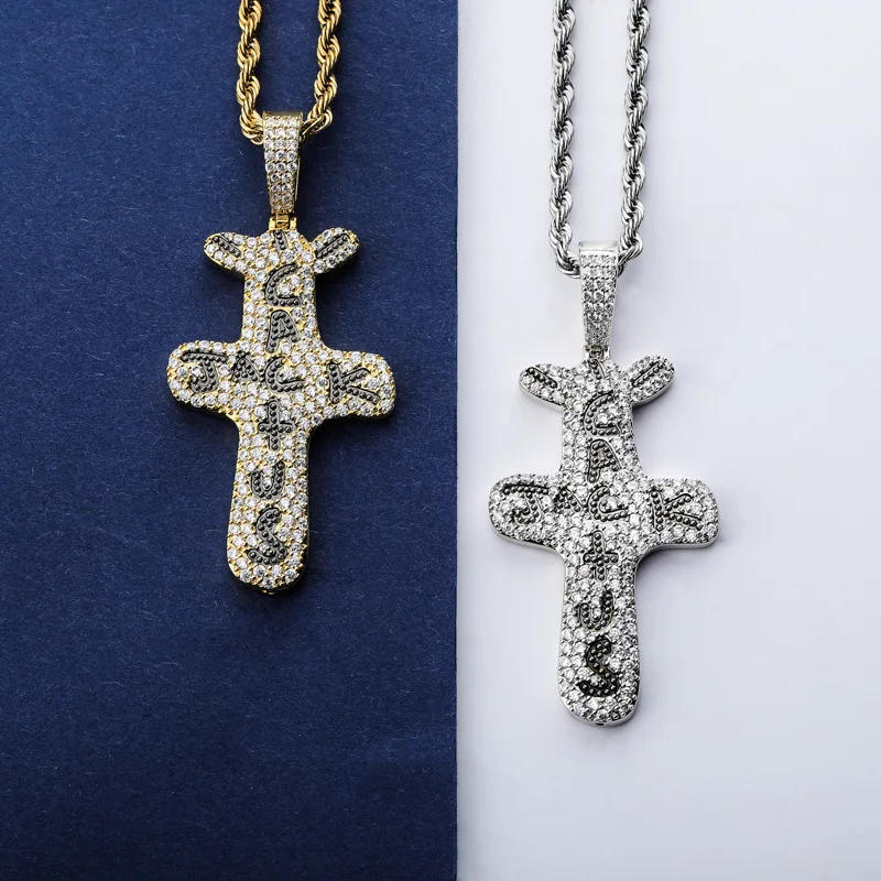 Микро проложили AAA+ кубический цирконий Bling Ice Out кактус Джек подвески ожерелья для мужчин женщин хип хоп рэппер ювелирные изделия золото серебро