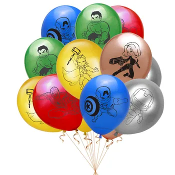 

12pcs Super Hero Balloon Spiderman Captain America Hulk Iron Man Baloon Happy Birthday Weeding Party Decoration Kids Baby Shower