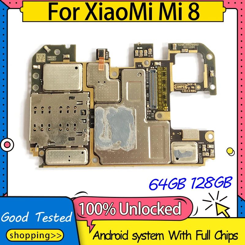 Материнская плата для Xiaomi Mi 8 материнская логическая 64 Гб 128 ГБ оригинальная разблокированная плата|Антенны