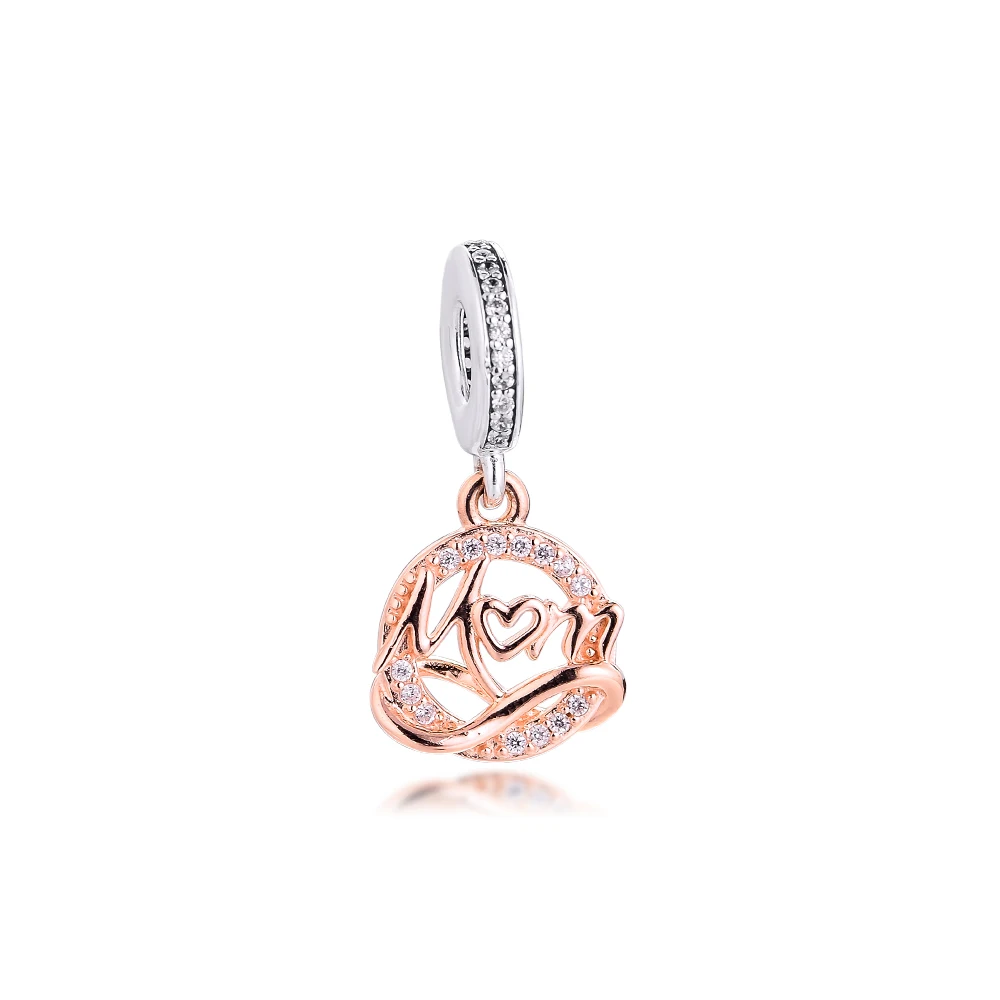 Regalo Per La Festa Della Mamma Originale In Argento Sterling 925 Bicolore Mamma Ciondola Charm Fit Bracciali Pandora Perline Per La Creazione Di Gioi