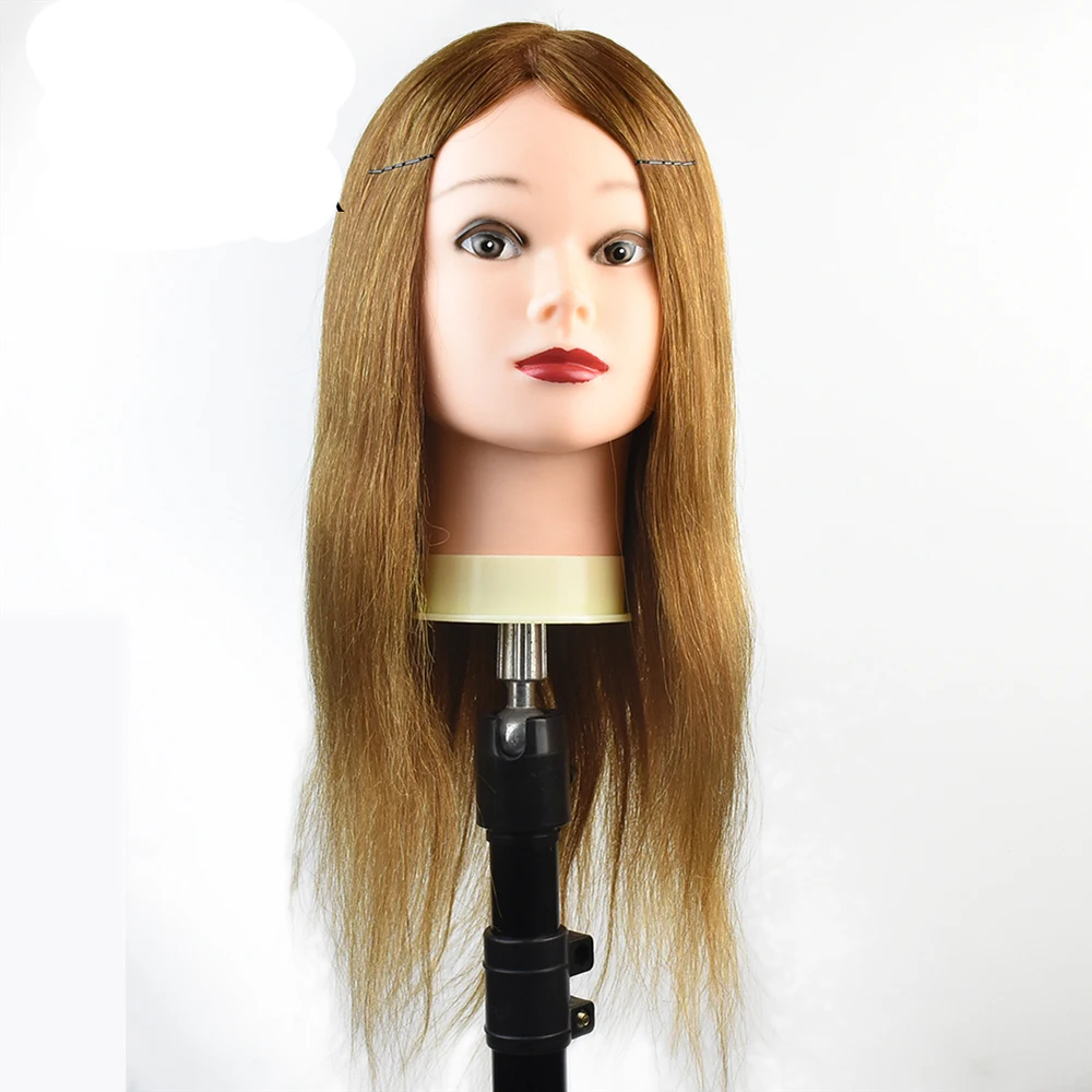 

Hairstyles Training Manikin Heads 20inch Mannequin Head 80% Human Hair + 20% Animal Hair Perm Hair For Hairdresser Styling