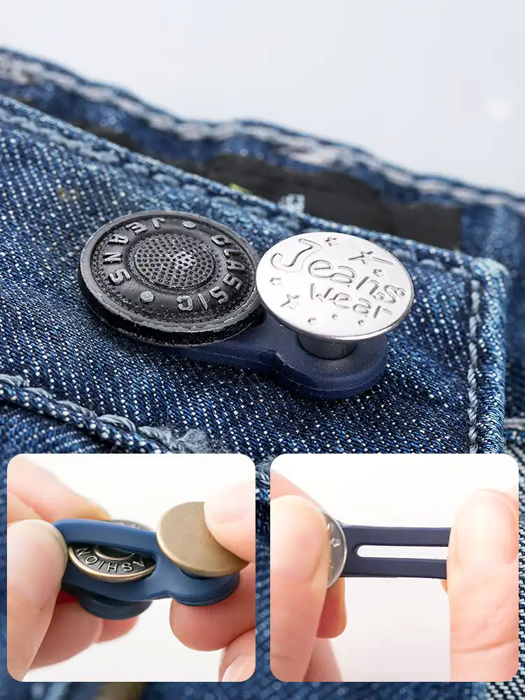 Removable Jeans Buttons Replacement Buckles Thin Waist Buckles DIY Pants Waist Extenders for Men Women