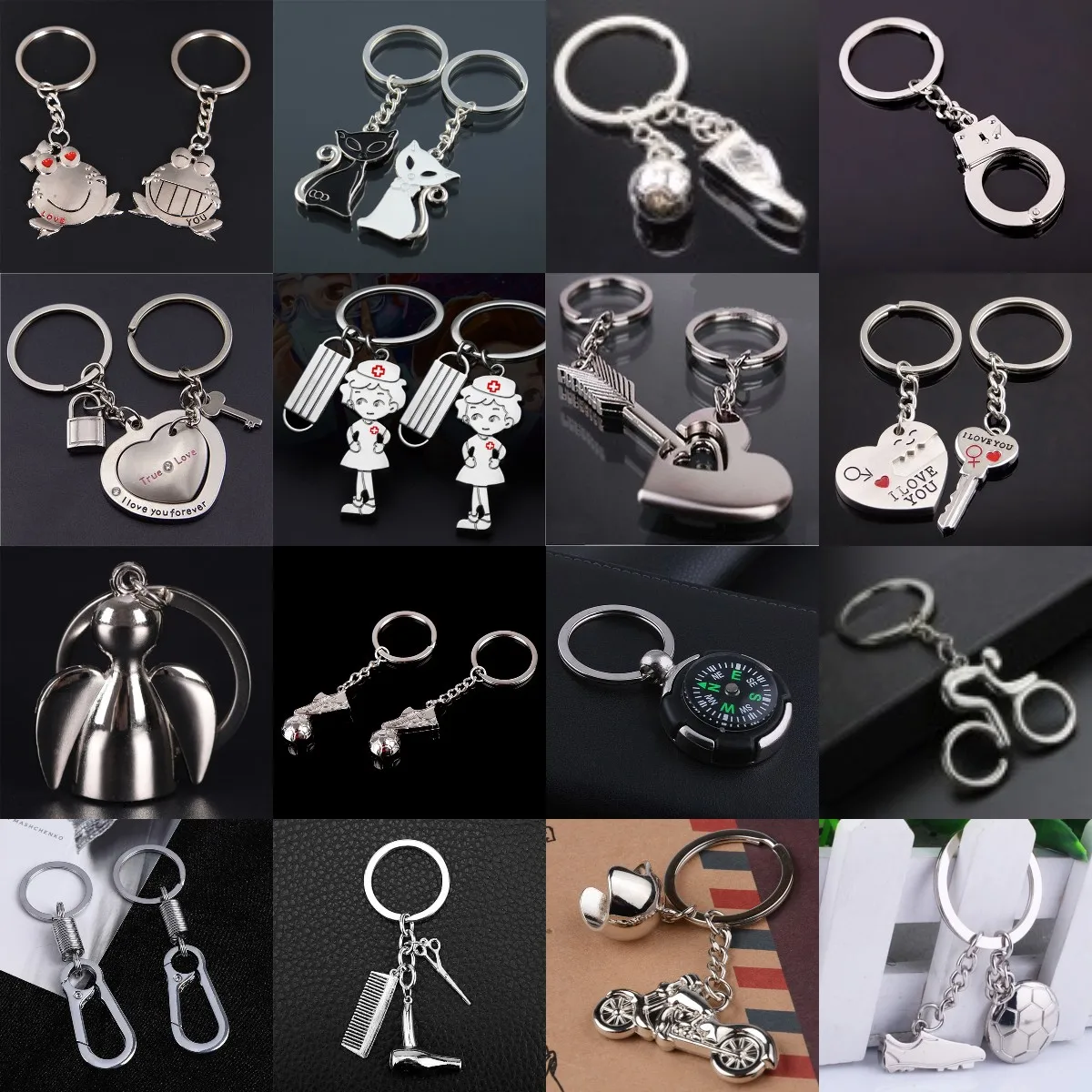 1PCS Brass Bottle Opener Flamingo Lipstick Couples Lovers Keychain for Women Bag Jewelry Wedding Valentine Day Key Chains Gifts