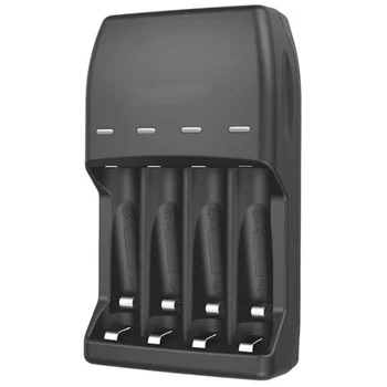 

4 Bay AA AAA Battery Charger,Smart Battery Charger for Rechargeable Batteries Mini Cable No Adapter