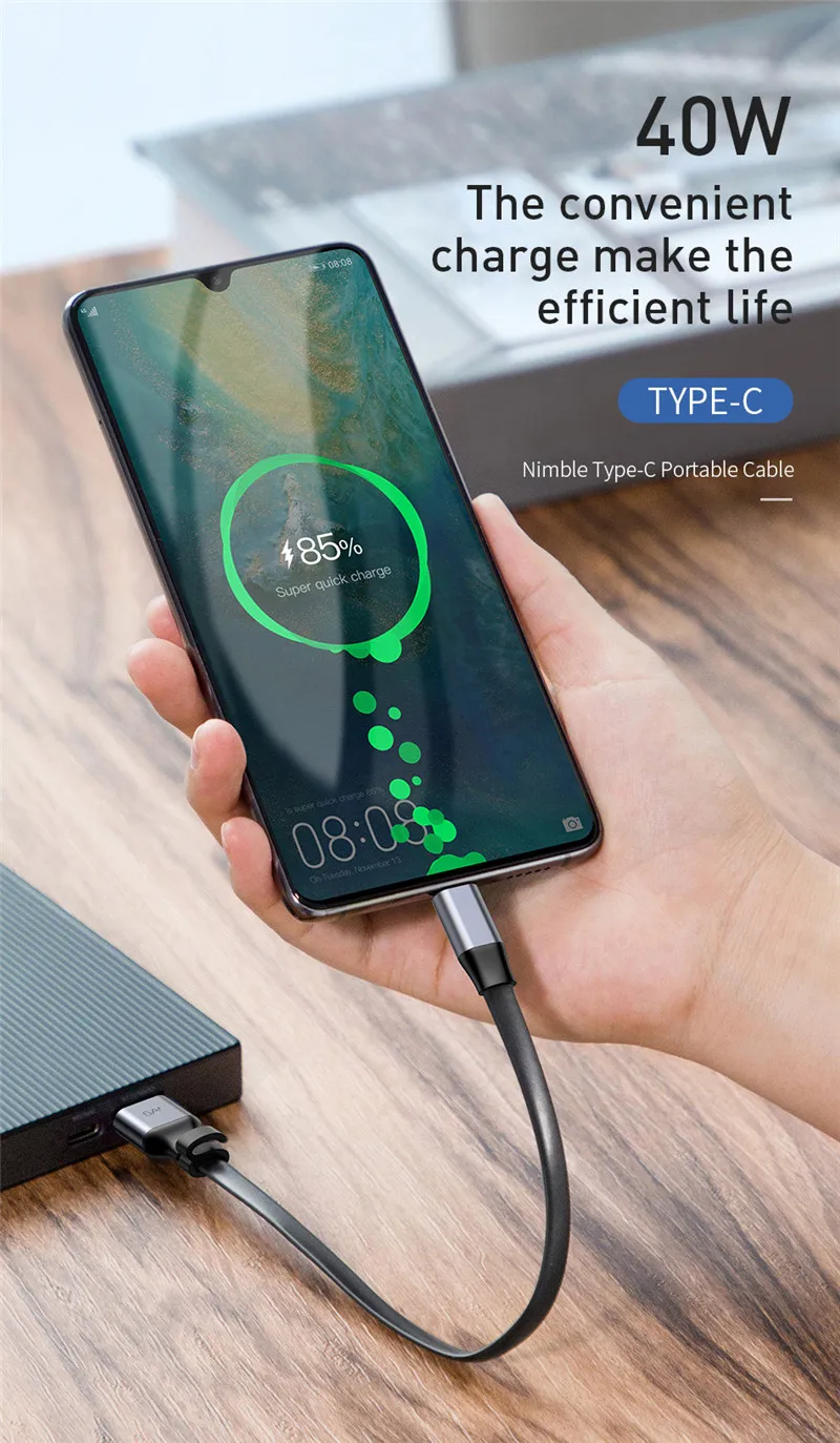 5А usb type C портативный кабель для быстрой зарядки samsung S9 Xiaomi Redmi Note 7 huawei P30 20 Mate10 Pro USB C зарядный кабель короткий
