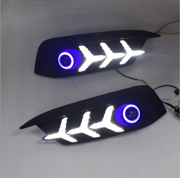 

2016-2017 for Honda Civic car LED day light mustang special day light Angel eye fog lamp