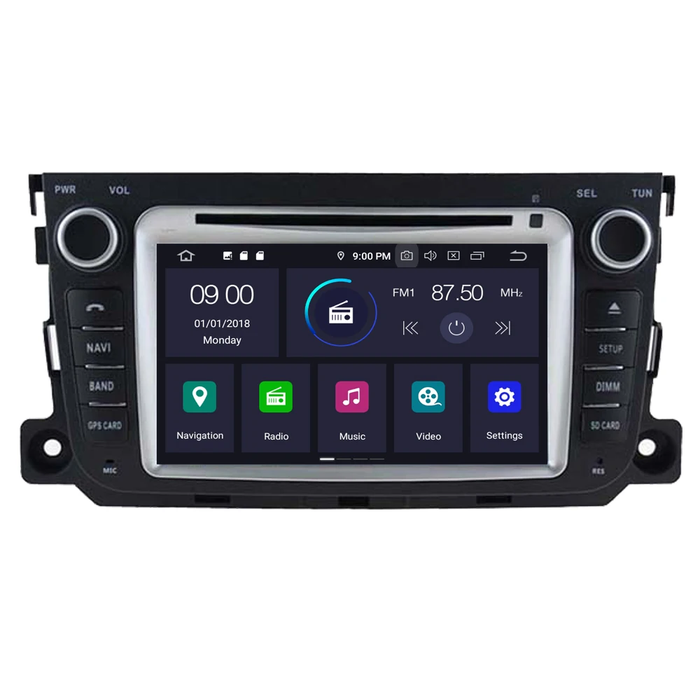 Discount RoverOne Car Multimedia Player For Mercedes For Smart Fortwo 2012 2013 2014 2015 2016 Android 9.0 Radio Stereo GPS Navigation 1