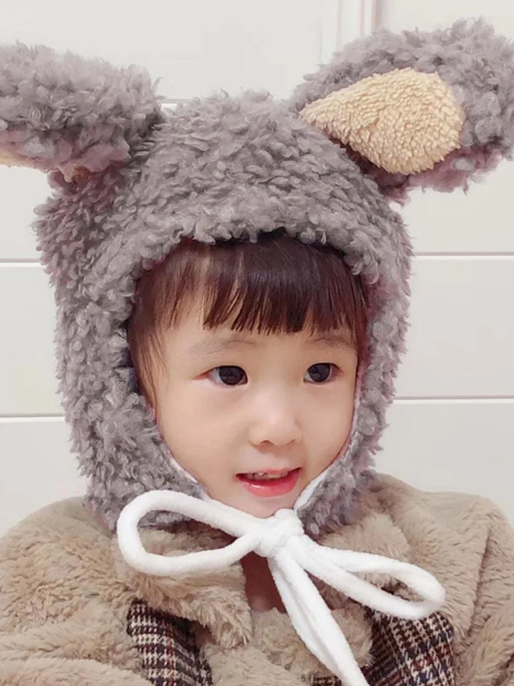 Baby Infant Winter Hats Newborn Girl Boy Warm Cartoon Earflap Knit Crochet Beanie M1106