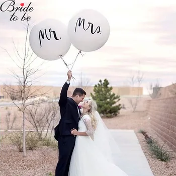 

Big Size 36inch Mr Mrs White Latex Balloons for Wedding Party Bridal Bride to be Engaged Party Air Globos Party Supplies