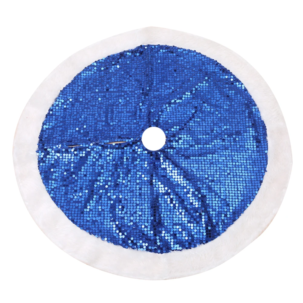 Sequins Holiday Festival Christmas Tree Skirt Home Decorative Party Sewing Large Diameter Practical Faux Fur Colorful Shining