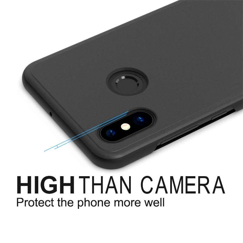 Зеркальный чехол для Xiaomi Mi 8 Lite Флип кожаный чехол-подставка PocoPhone F1 Mi 8 SE A1 A2 Lite RedMi 5 Plus Note 4 S2 6 Pro MIX2