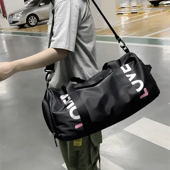 

Waterproof Nylon Sports Gym Bags Women Training Fitness Travel Handbag Yoga Mat Crossbody Sport Bag With Shoes Compartment